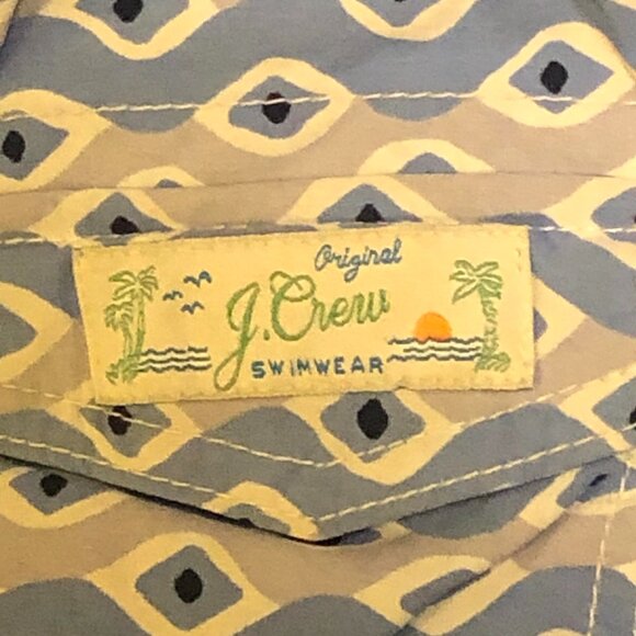 J. Crew Kids Swim Trunks - Blue and Yellow Pattern - Picture 3 of 4
